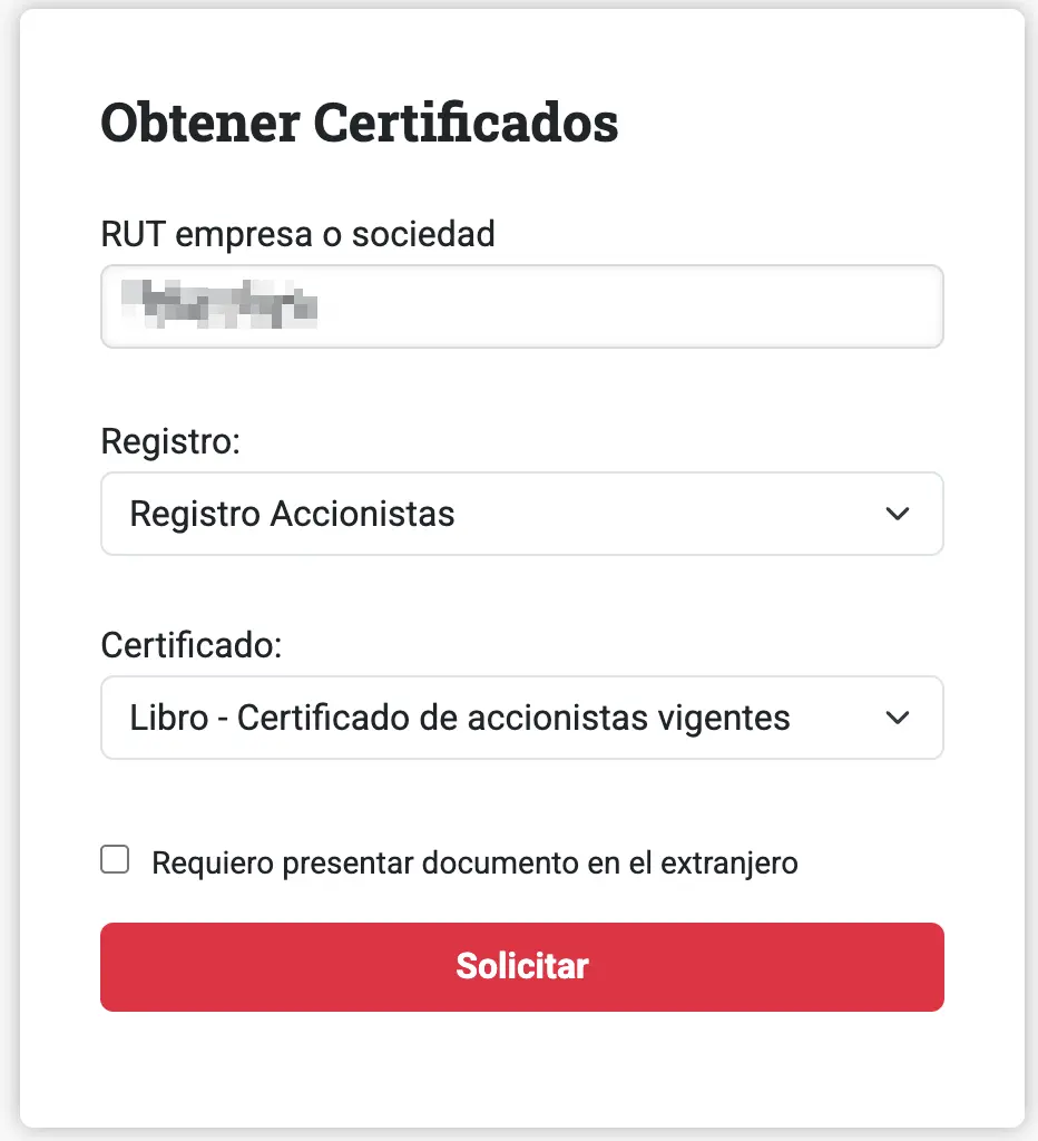 Certificado de acciones