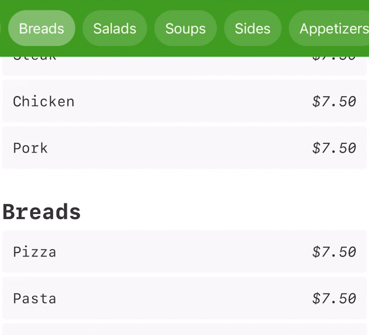 a screenshot of the navigation